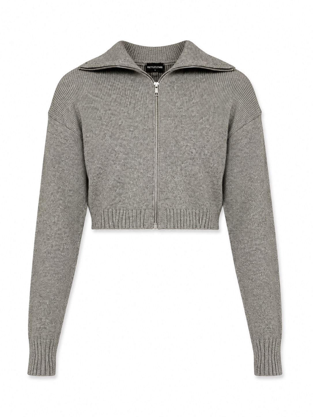 Pretty Little Thing Knitted Zip Up Cardigan