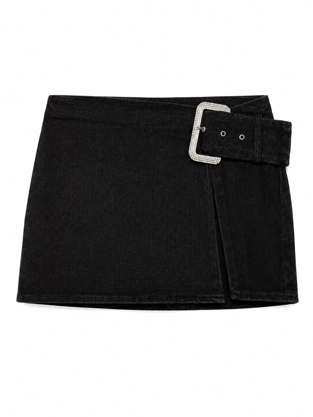 Pretty Little Thing Buckle Denim Mini Skirt